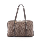 Celine Shoulder Bag C Macadam Dark Brown Ivory Canvas Leather C Mini