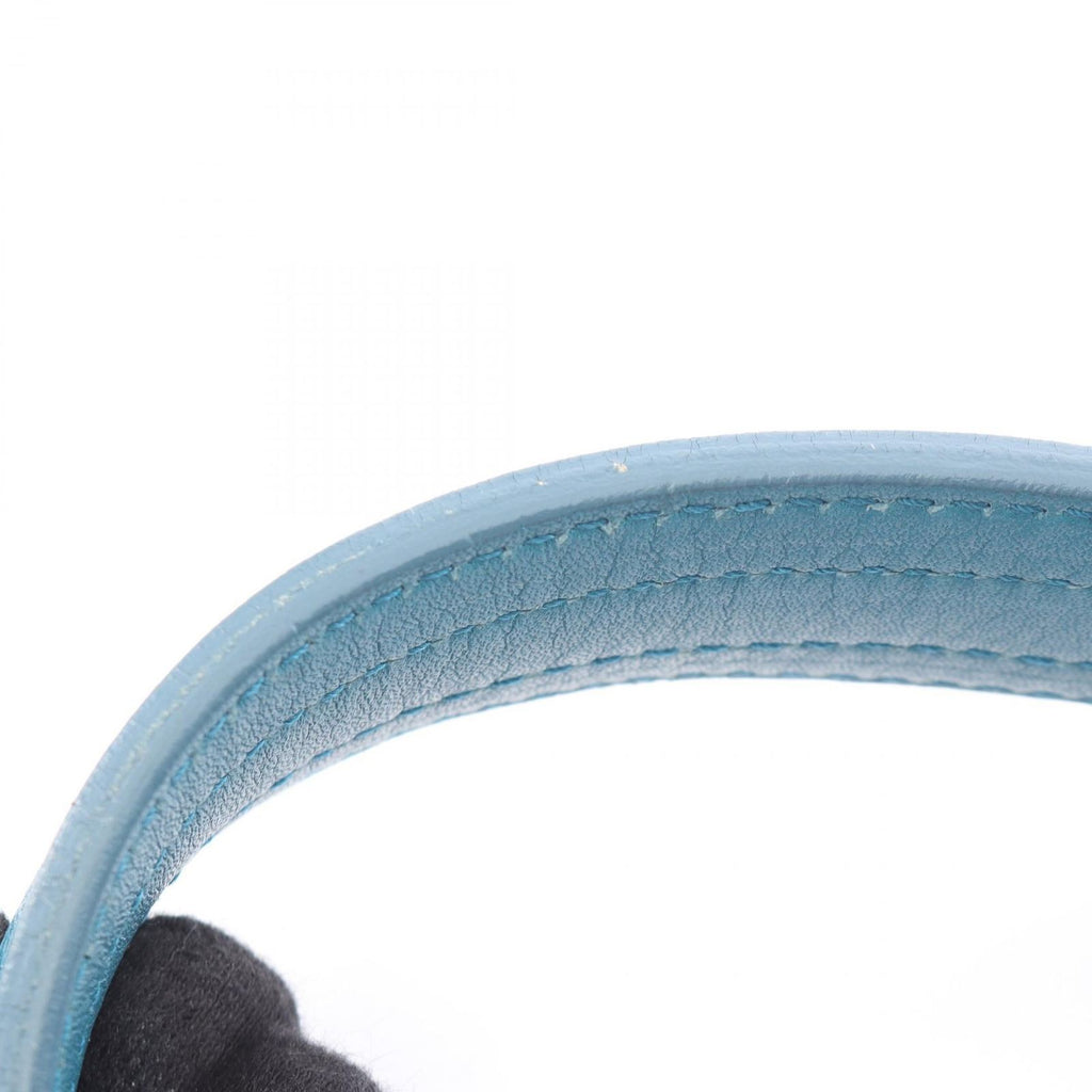 Saint Laurent Muse to Turquoise Blue Leather Canvas Large Handbag — view 6