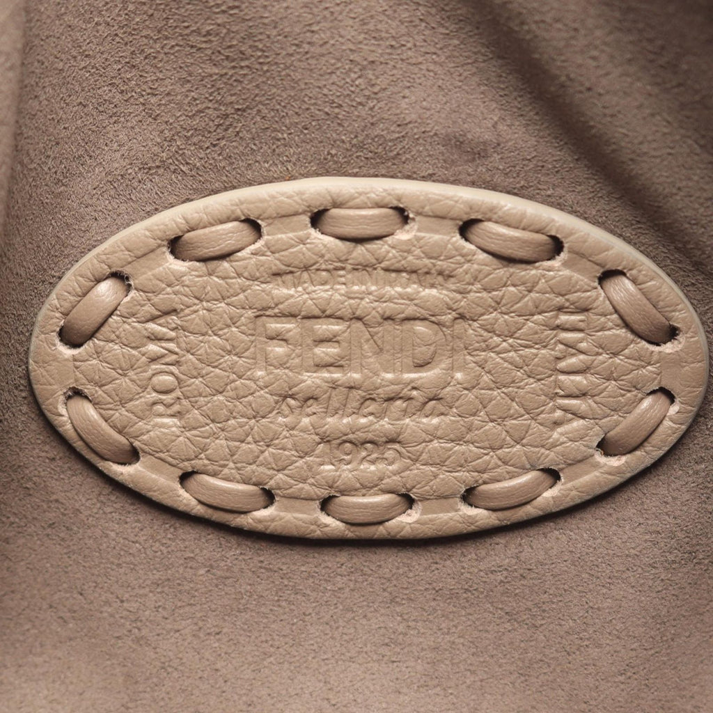 Fendi Clutch Selleria with Hand Strap Gray Leather Flat Pouch — view 4