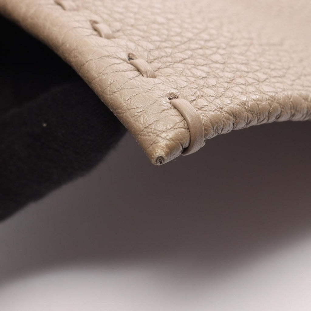 Fendi Clutch Selleria with Hand Strap Gray Leather Flat Pouch — view 6