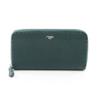Fendi Round Length Wallet Selleria Green Leather