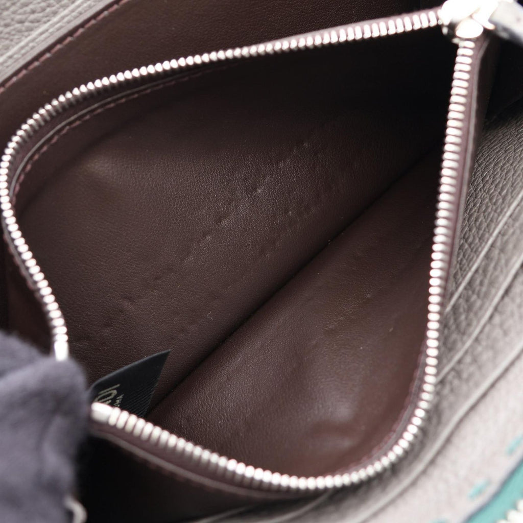 Fendi Round Length Wallet Selleria Green Leather — view 5