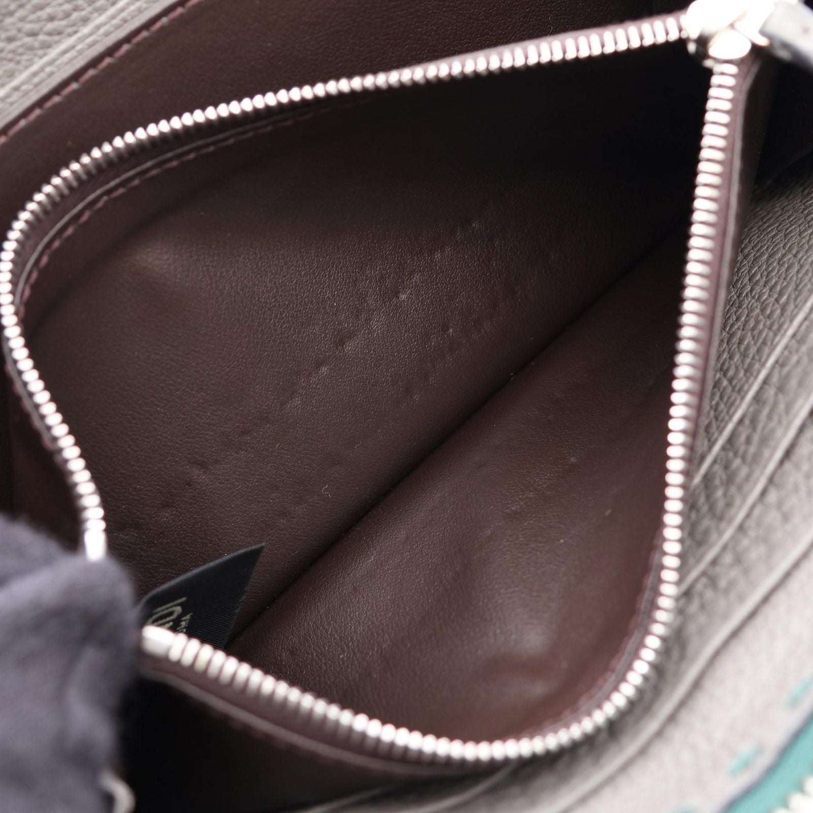 Fendi Round Length Wallet Selleria Green Leather — view 5