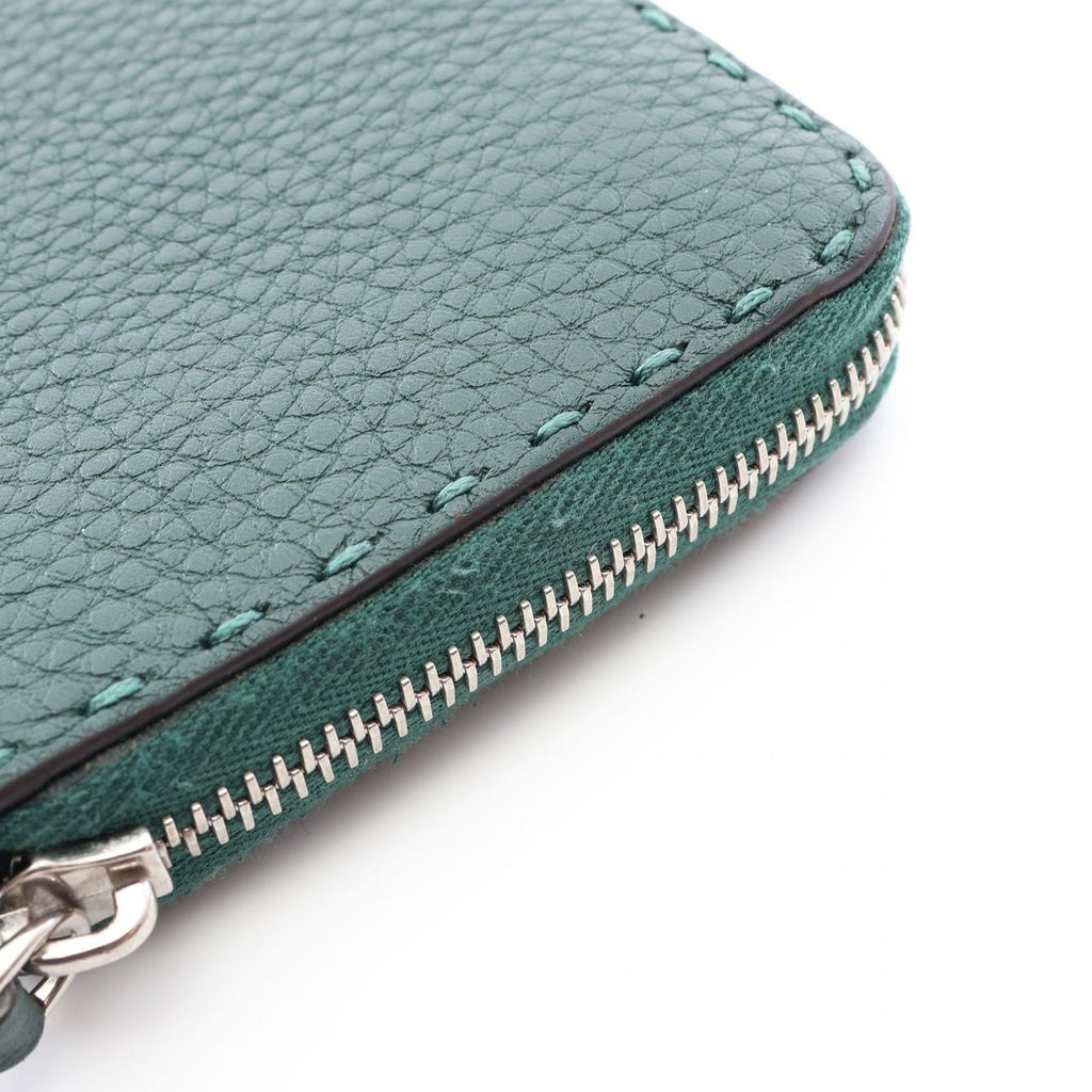 Fendi Round Length Wallet Selleria Green Leather — view 8