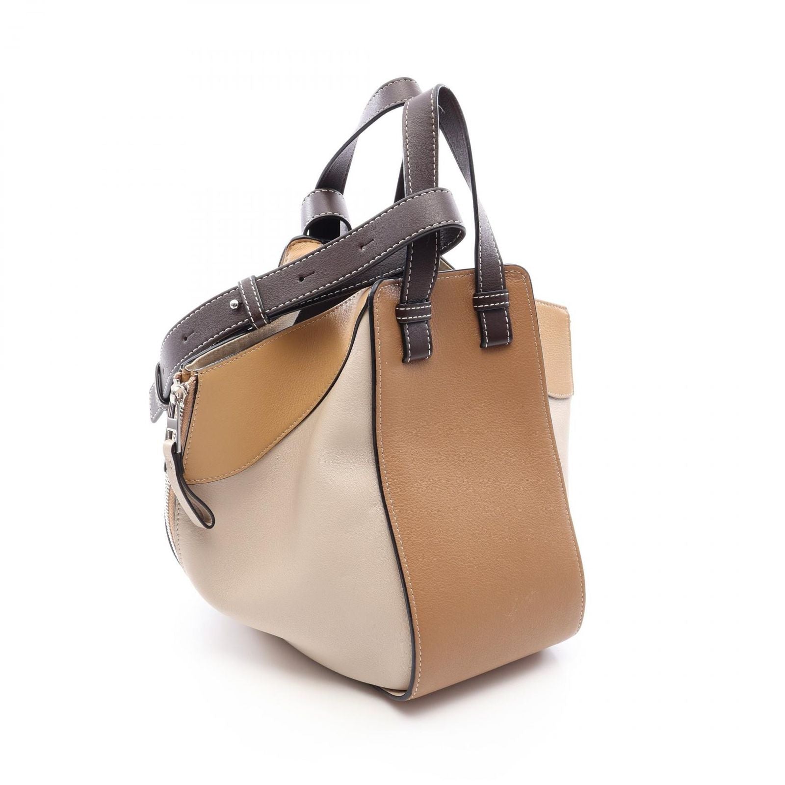 Loewe Hammock Small 2-Way Beige Brown Leather Shoulder Bag — view 2