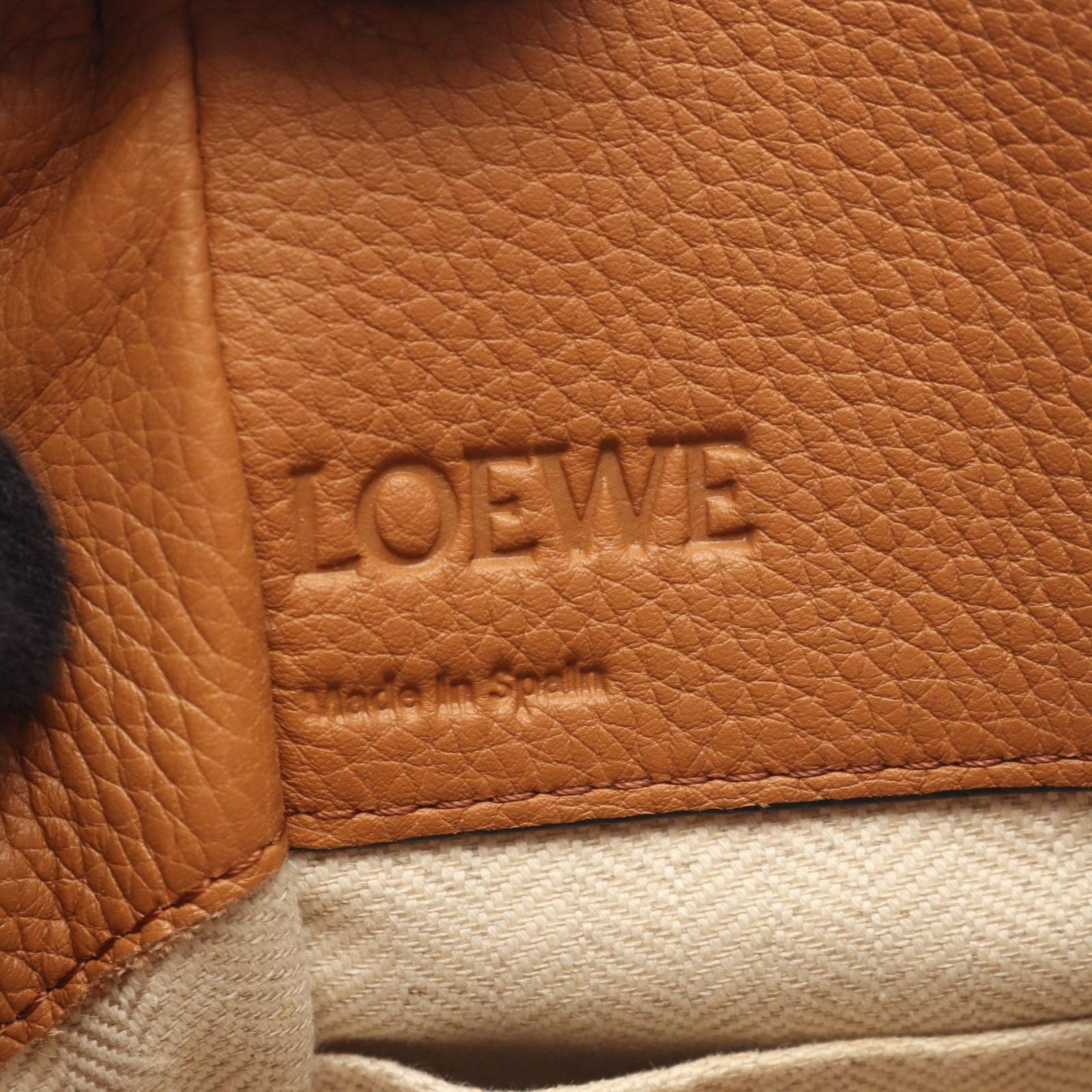 Loewe Handbag Hammock Drawstring Bag Mini 2-Way Brown Leather — view 4
