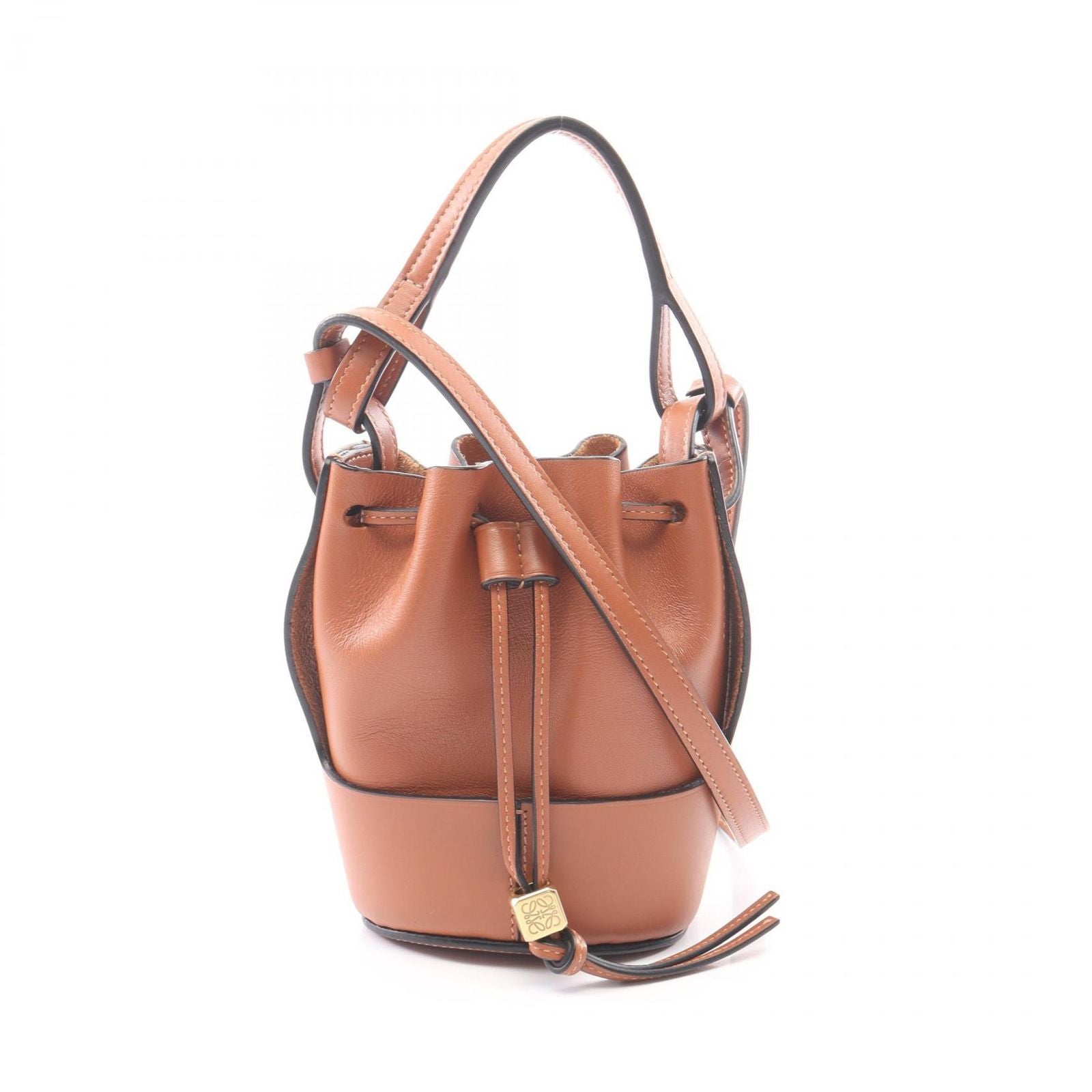 Loewe Shoulder Bag Balloon Nano 2-Way Brown Leather