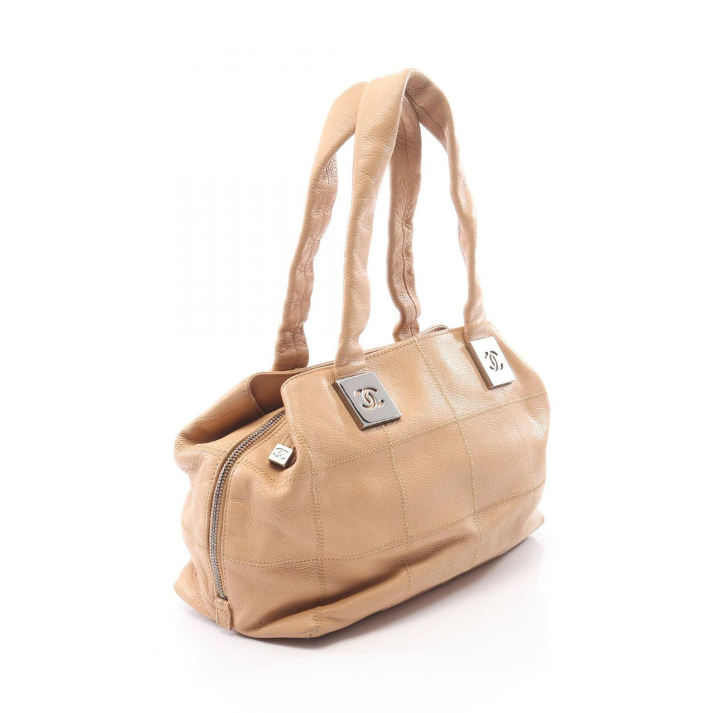 Chanel Choco Bar Beige Caviar Leather Handbag — view 2