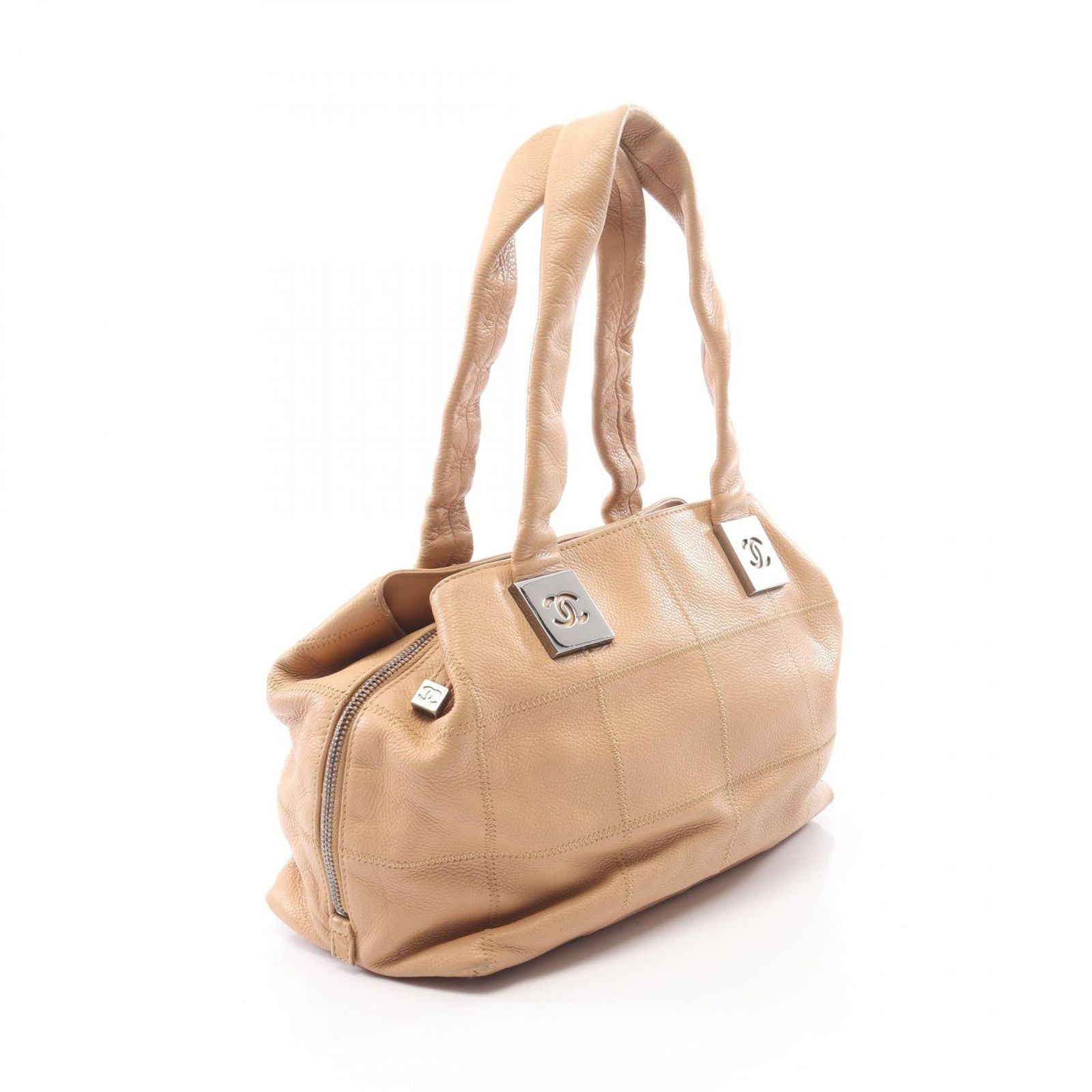 Chanel Choco Bar Beige Caviar Leather Handbag — view 2