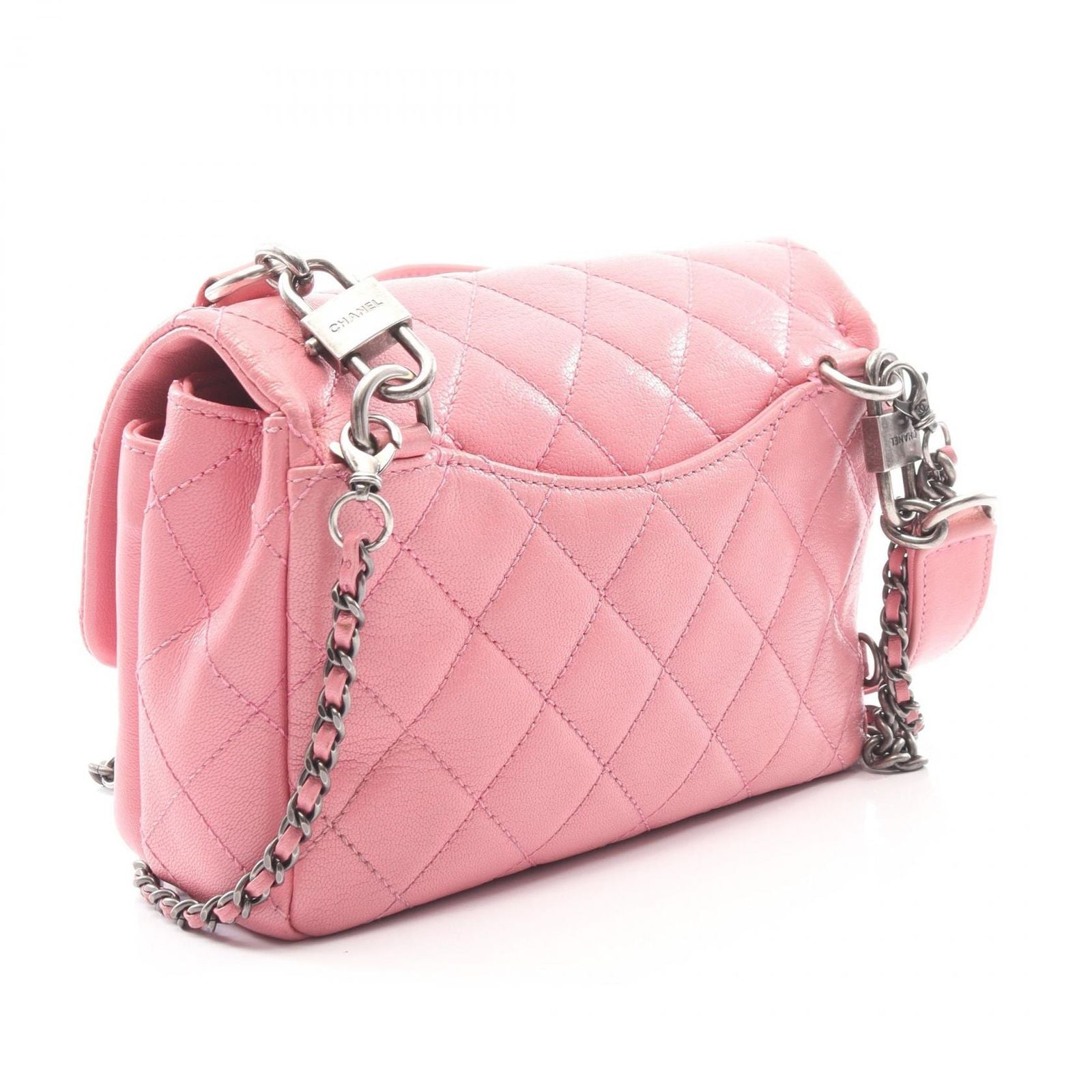 Chanel Shoulder Bag Quilted 2-Way Pink Leather Chain — view 2