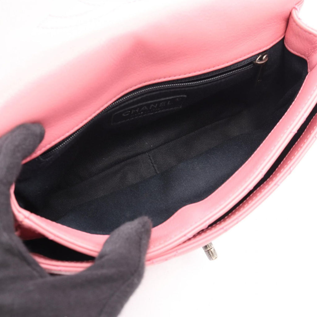 Chanel Shoulder Bag Quilted 2-Way Pink Leather Chain — view 3
