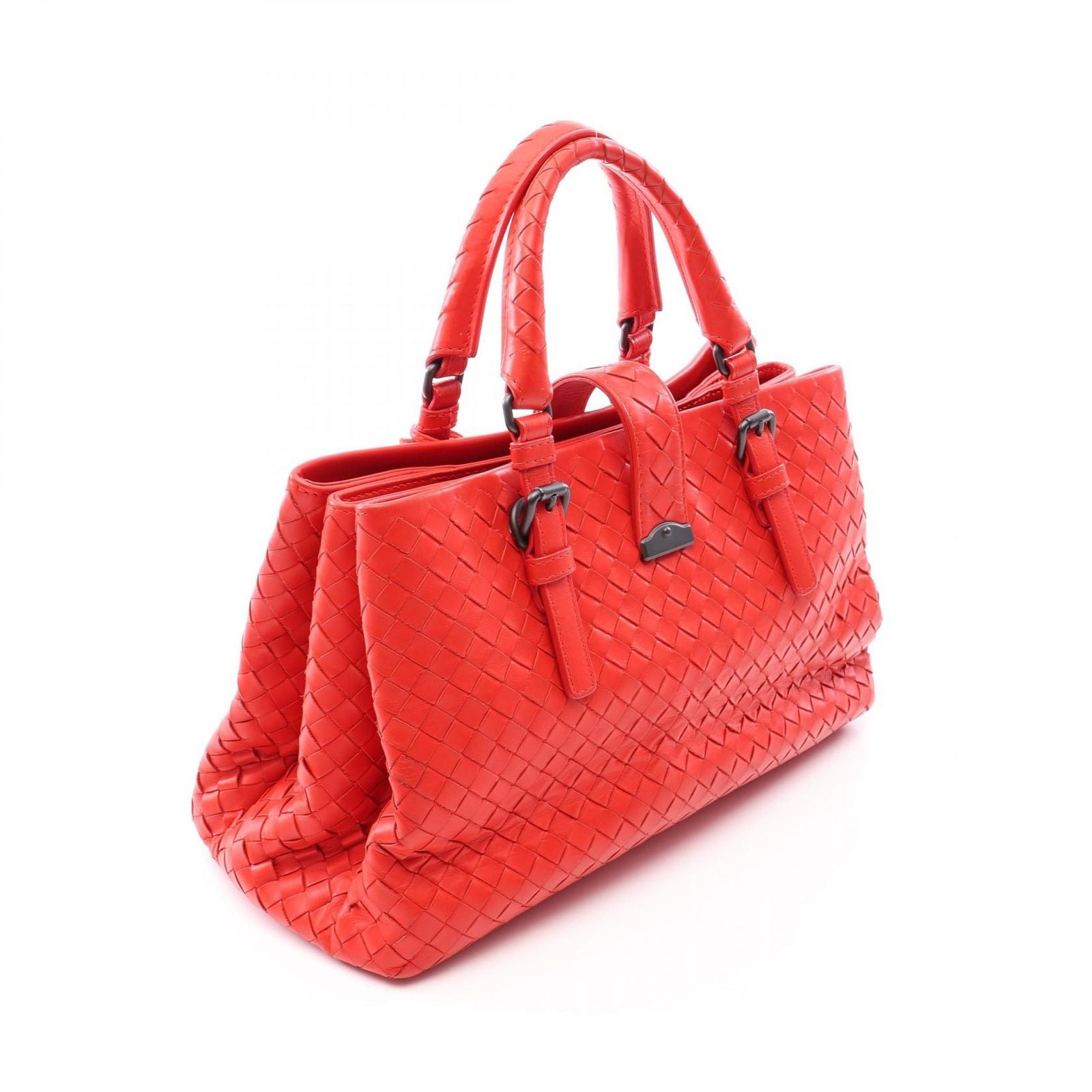 Bottega Veneta Intrecciato Small Rome 2-Way Red Leather Shoulder Bag — view 2