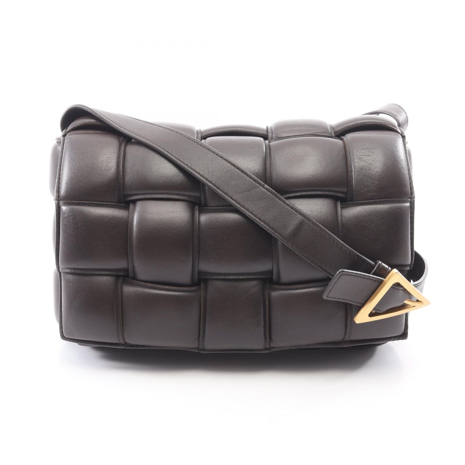 Bottega Veneta Shoulder Bag Padded Cassette Intrecciato Brown Leather