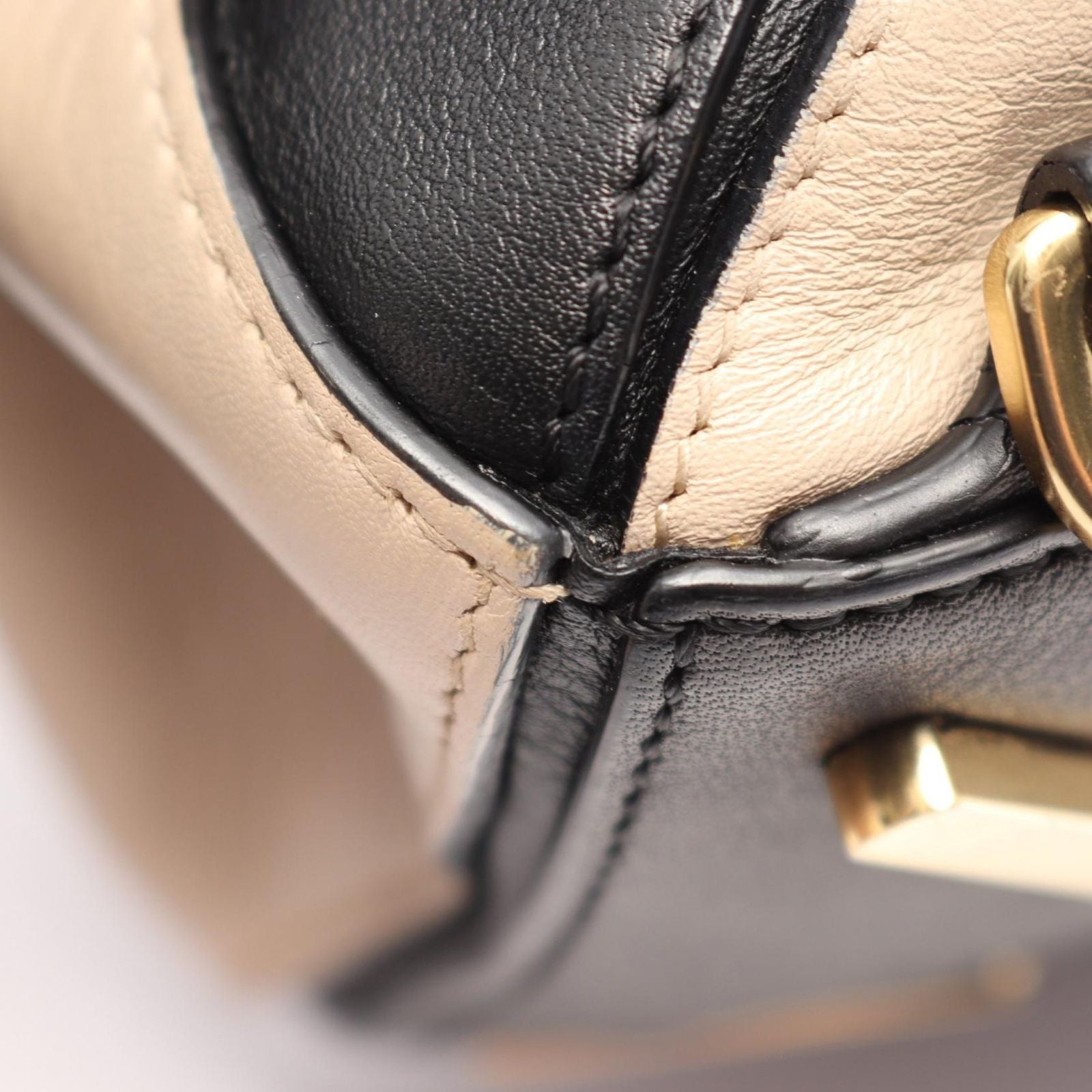Loewe Handbag Puzzle Bag 2-Way Brown Beige Black Leather — view 8