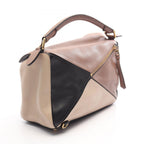 Loewe Handbag Puzzle Bag 2-Way Brown Beige Black Leather — view 2