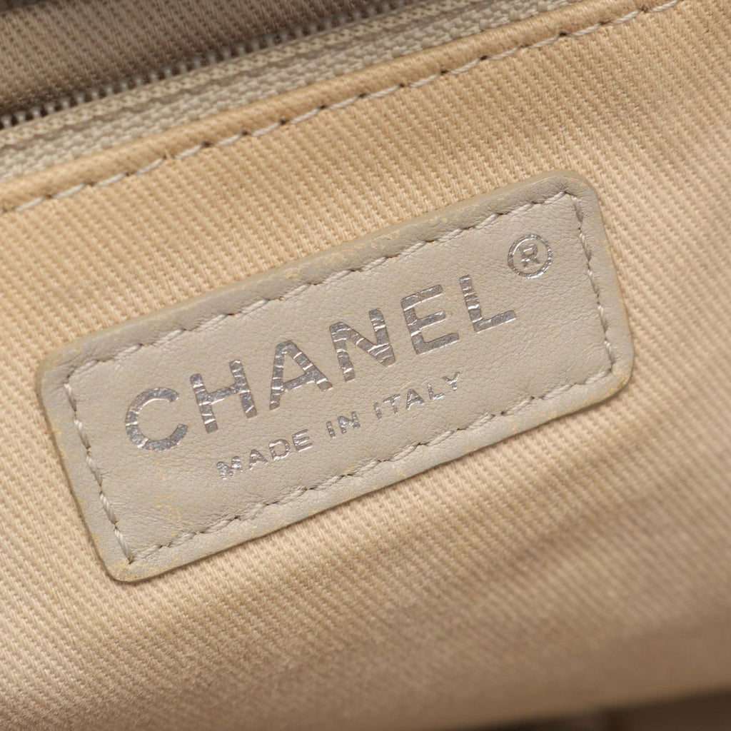 Chanel Tote Bag Deauville Dark Navy Leather Caviar Chain Shoulder Back — view 4