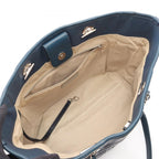 Chanel Tote Bag Deauville Dark Navy Leather Caviar Chain Shoulder Back — view 3