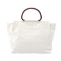 Chanel CC Logo Wood Like White Caviar Leather CC Bag