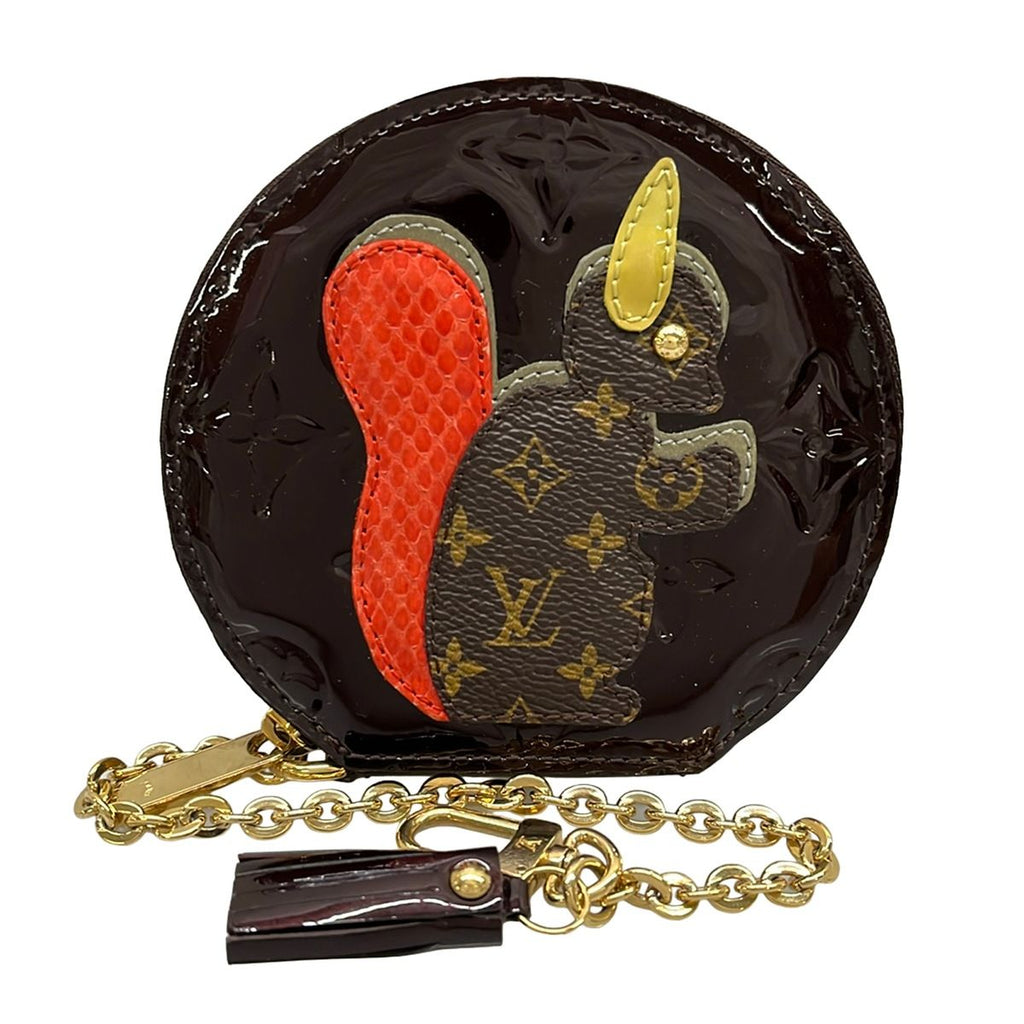 Louis Vuitton Coin Purse Monogram Vernis Port Monecruille Leather with Amarante