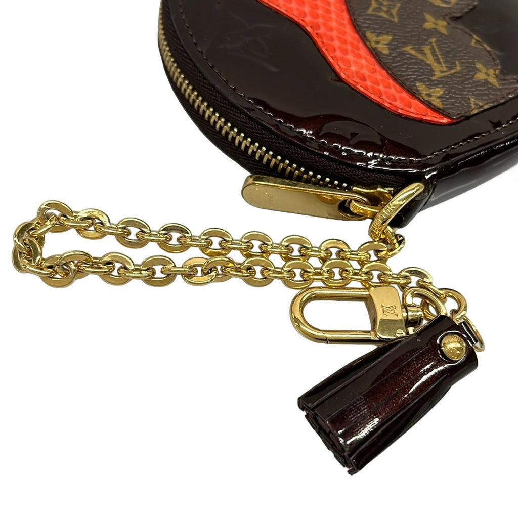 Louis Vuitton Coin Purse Monogram Vernis Port Monecruille Leather with Amarante — view 6