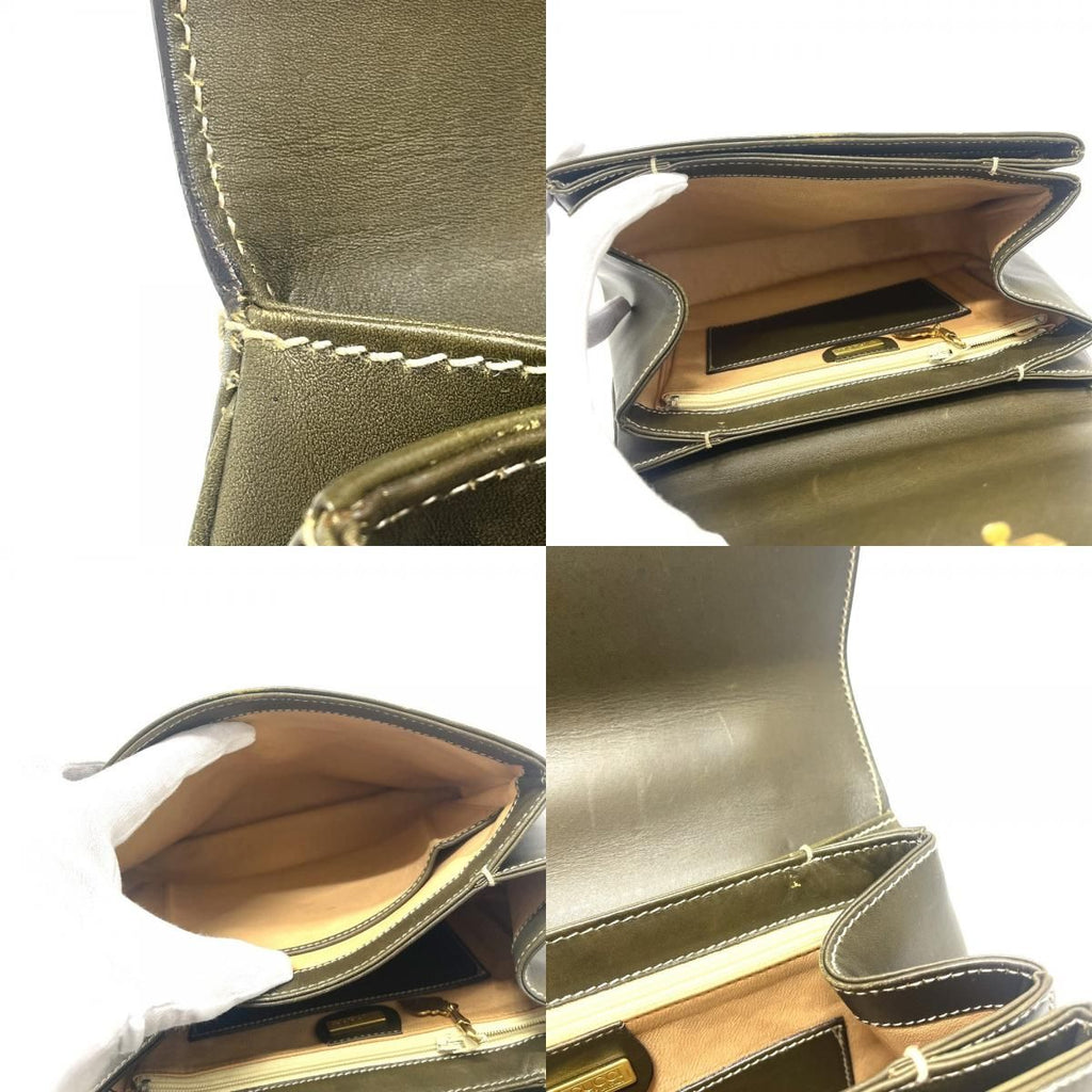 Gucci Turnlock Bamboo 000 406 Leather Khaki Handbag — view 8