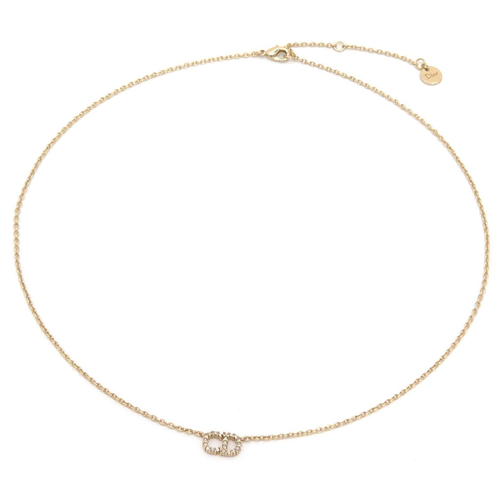 Dior Clair D Lune de Necklace White Crystal CD Signature Gold — view 2