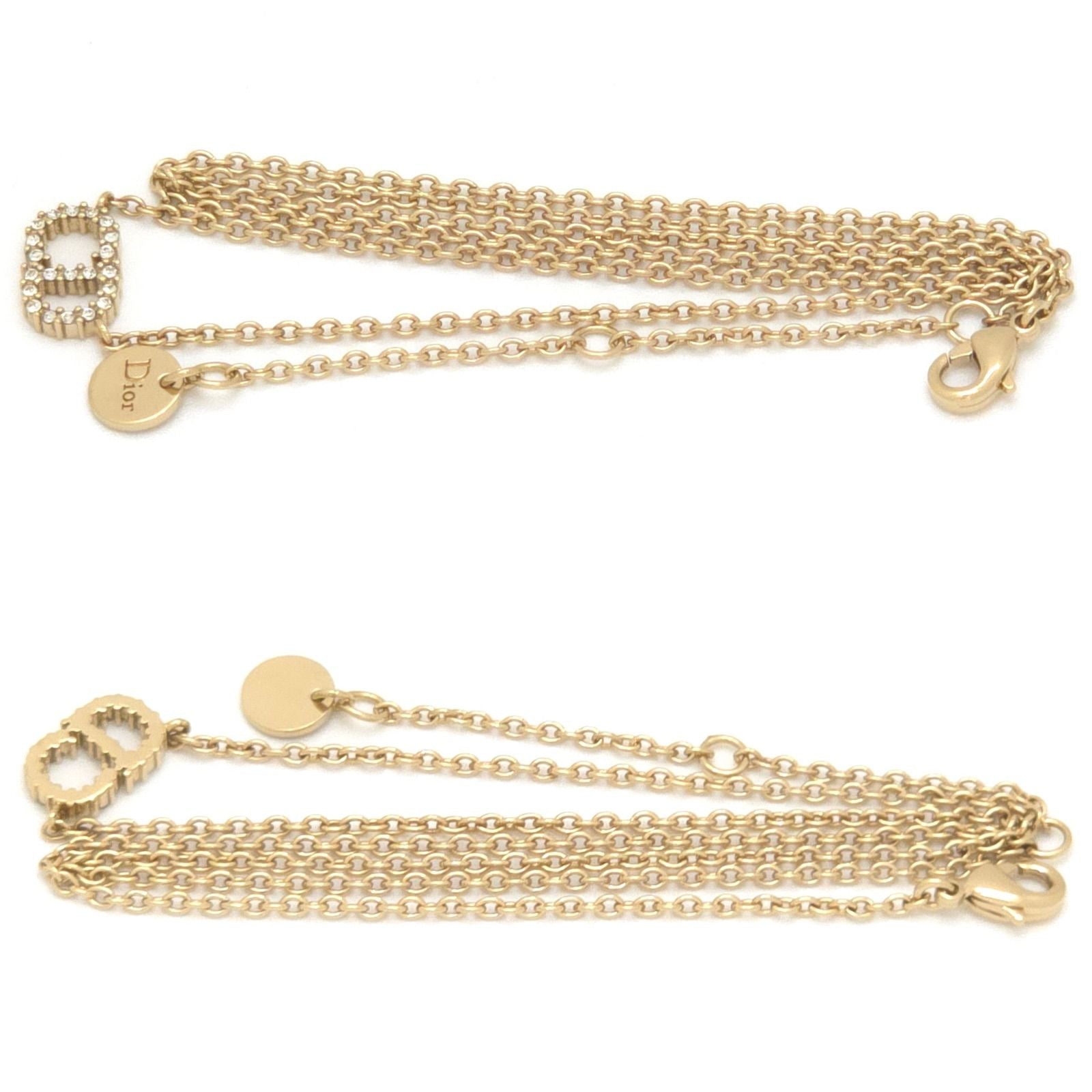 Dior Clair D Lune de Necklace White Crystal CD Signature Gold — view 5