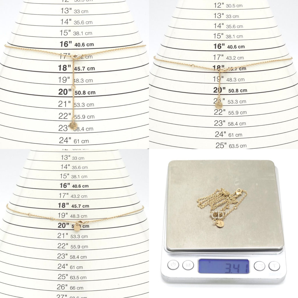 Dior Clair D Lune de Necklace White Crystal CD Signature Gold — view 8