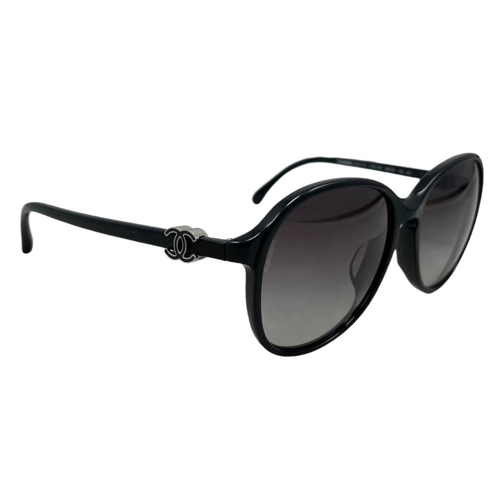 Chanel Sunglasses CC Logo Black Silver Eyewear — view 2