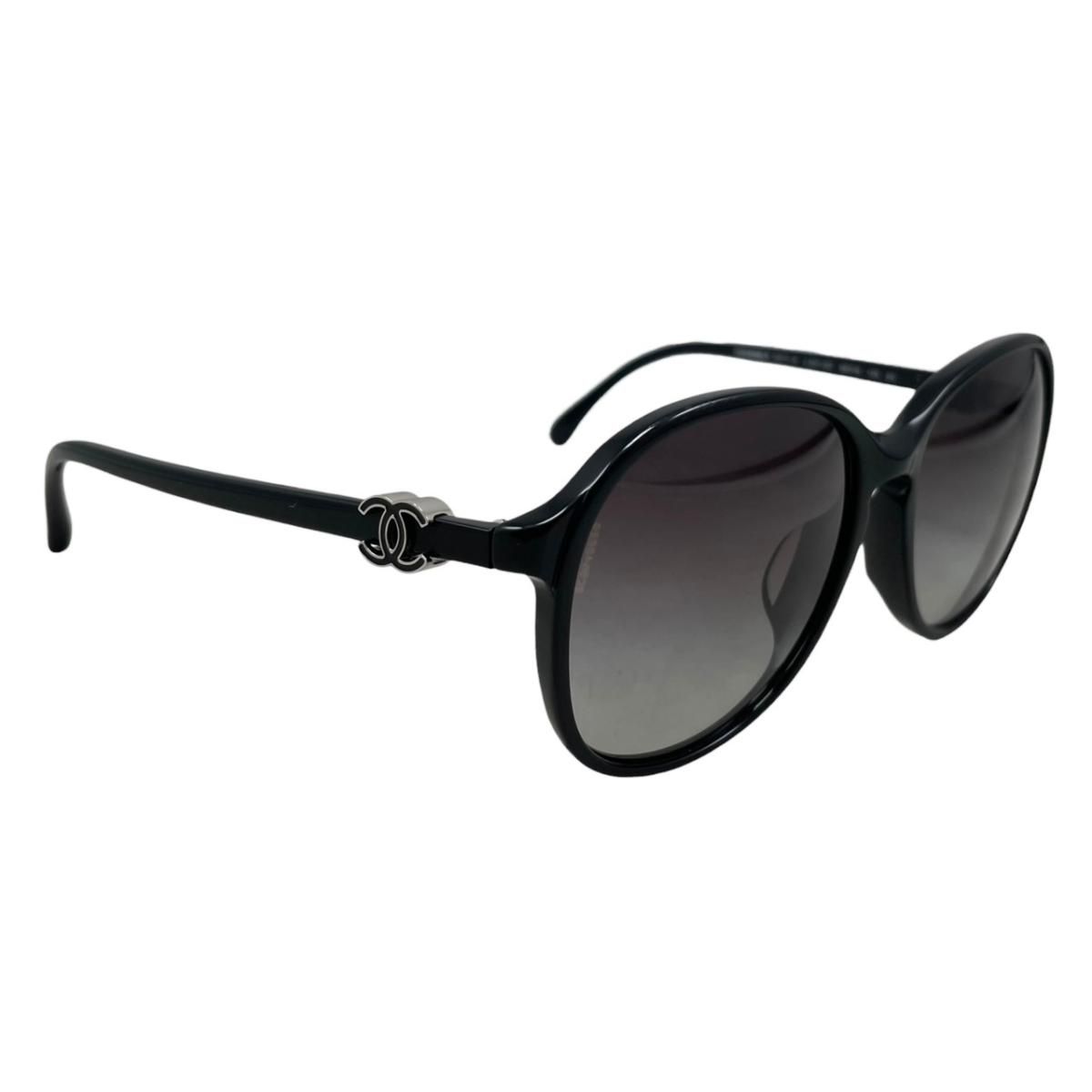 Chanel Sunglasses CC Logo Black Silver Eyewear — view 2
