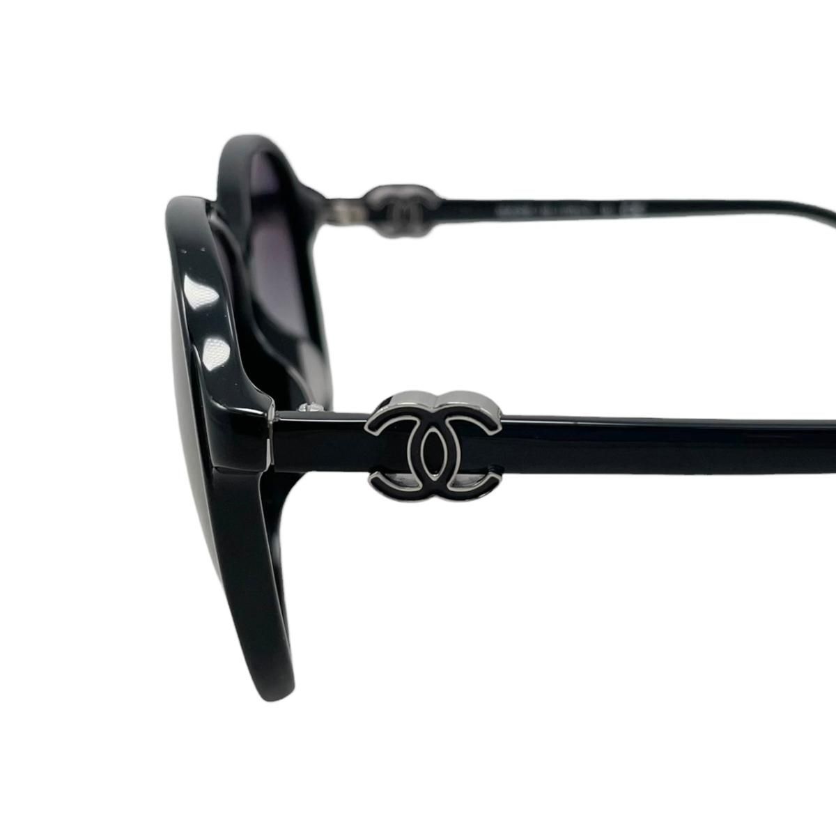 Chanel Sunglasses CC Logo Black Silver Eyewear — view 5