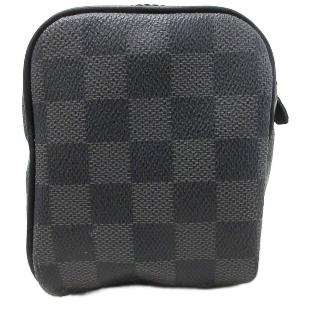 Louis Vuitton Toilet Pouch Damier Graphite Clutch All Over Pattern Black Gray — view 3