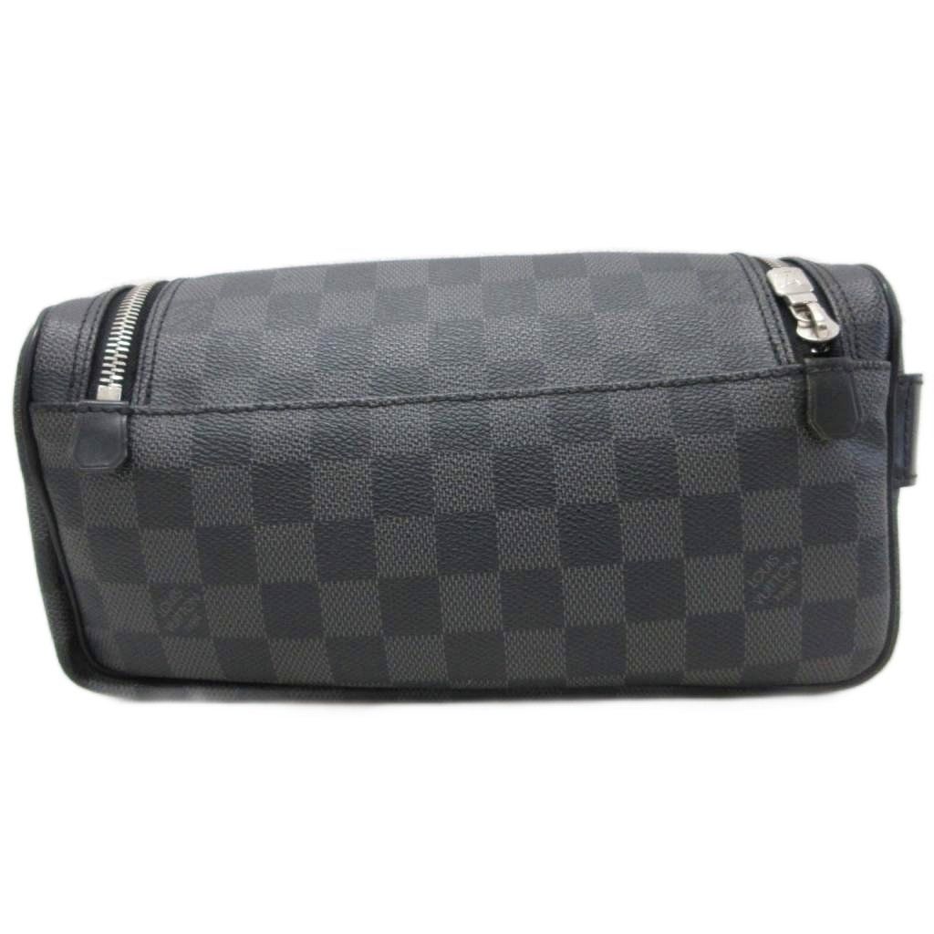 Louis Vuitton Toilet Pouch Damier Graphite Clutch All Over Pattern Black Gray — view 2
