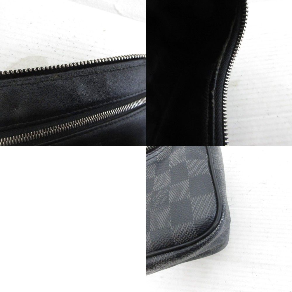 Louis Vuitton Toilet Pouch Damier Graphite Clutch All Over Pattern Black Gray — view 8