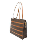 Celine Macadam Shoulder Tote Bag Brown Leather — view 2