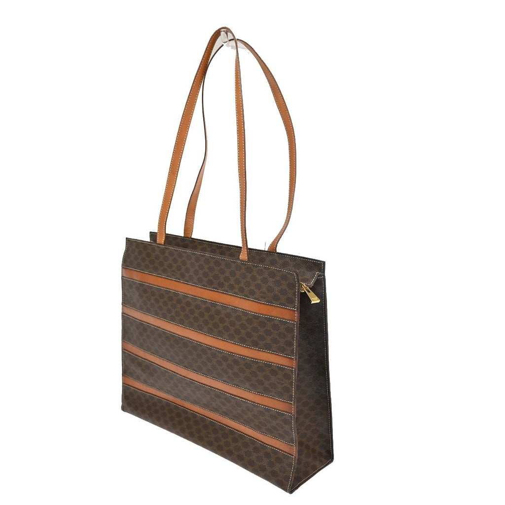 Celine Macadam Shoulder Tote Bag Brown Leather — view 4
