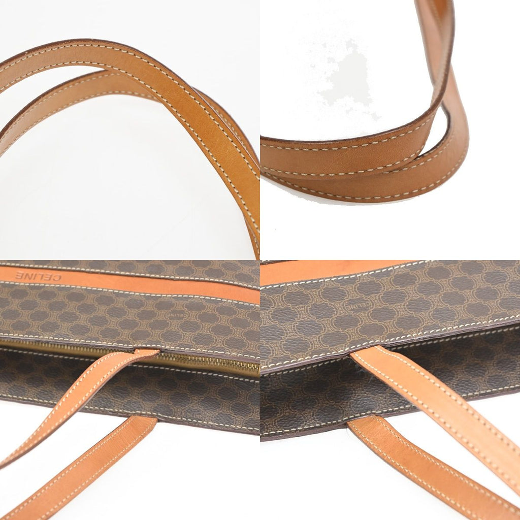 Celine Macadam Shoulder Tote Bag Brown Leather — view 8