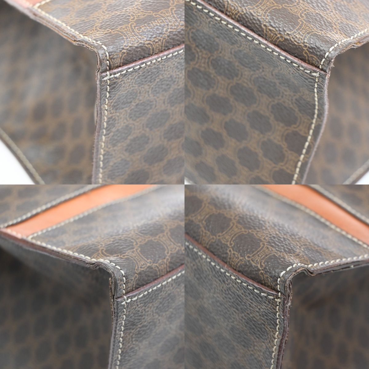 Celine Macadam Shoulder Tote Bag Brown Leather — view 7