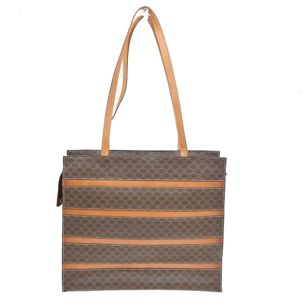 Celine Macadam Shoulder Tote Bag Brown Leather — view 3