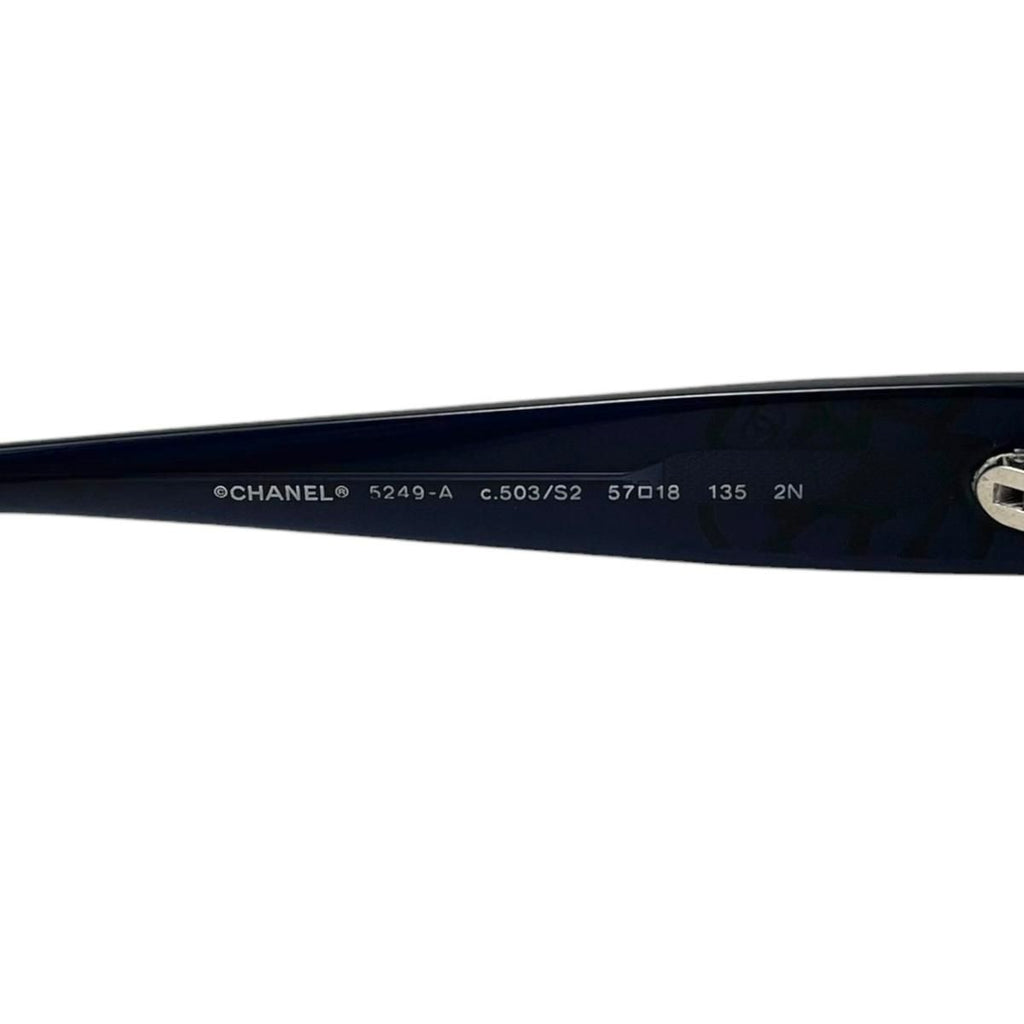 Chanel Sunglasses Camellia CC Logo Navy Blue Eyewear — view 7
