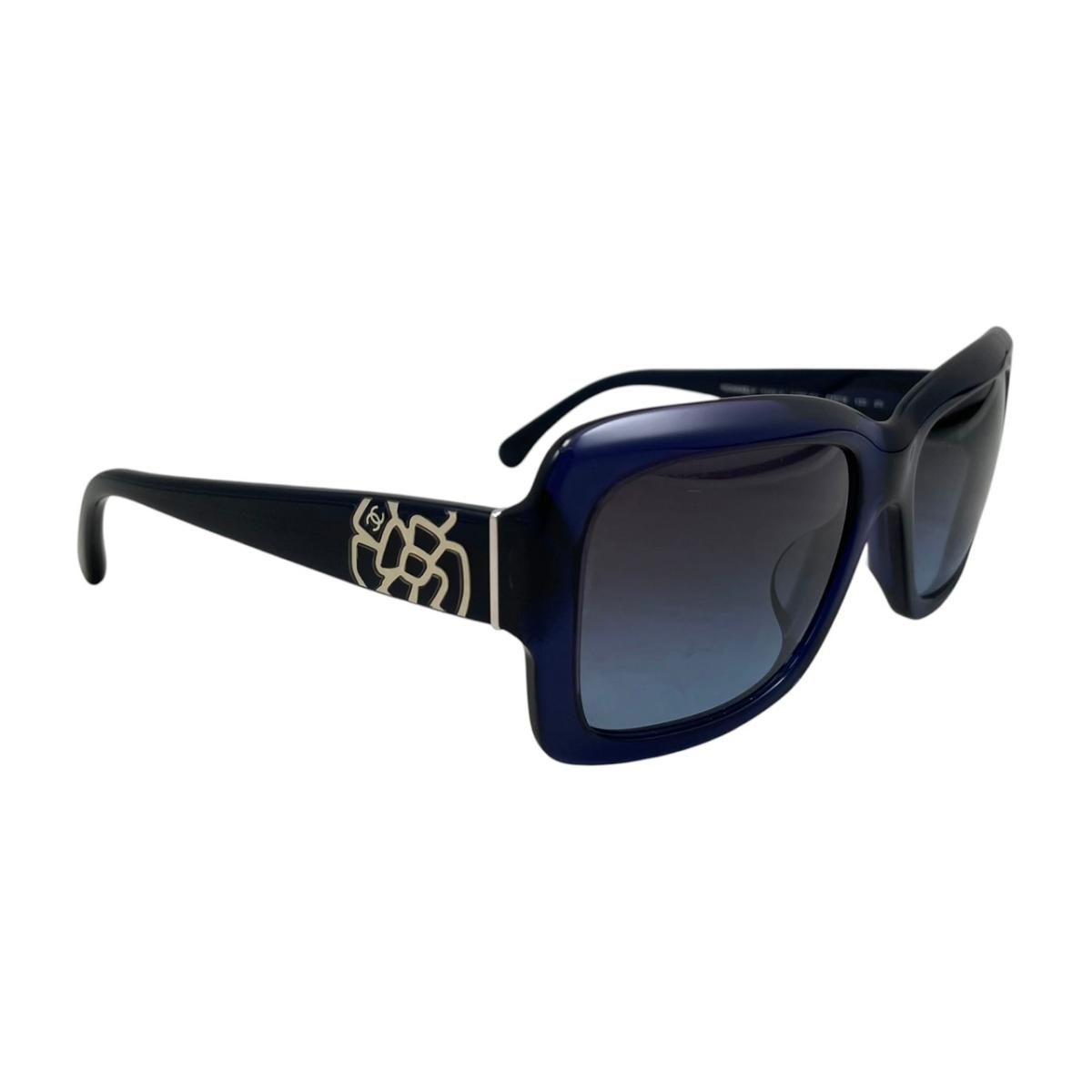 Chanel Sunglasses Camellia CC Logo Navy Blue Eyewear — view 2