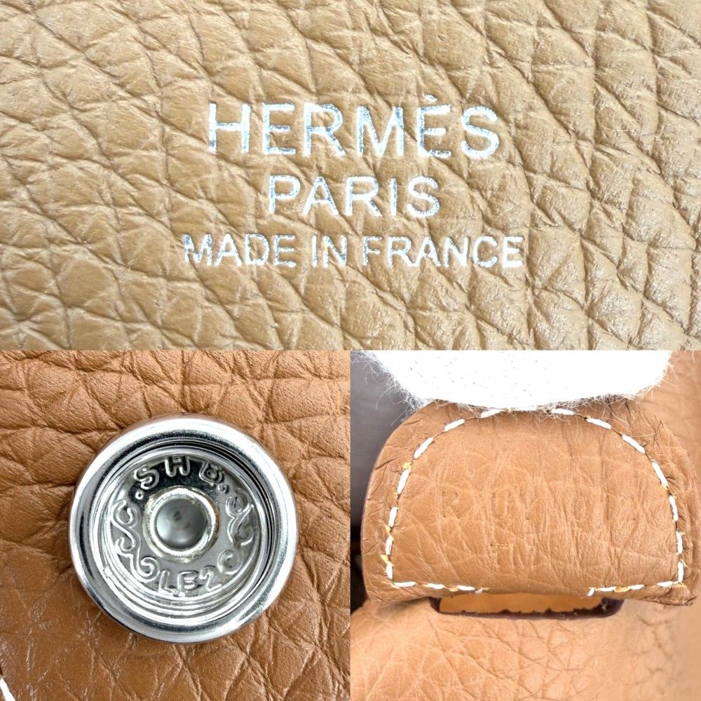 Hermes For Shoulder Bag Evelyne PM 3 Crossbody Leather Brown Silver Vintage — view 5