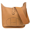 Hermes For Shoulder Bag Evelyne PM 3 Crossbody Leather Brown Silver Vintage