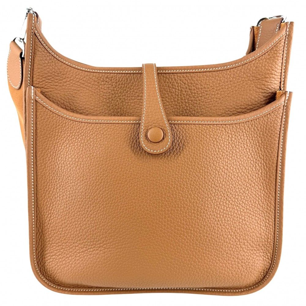 Hermes For Shoulder Bag Evelyne PM 3 Crossbody Leather Brown Silver Vintage — view 2