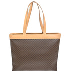 Celine Macadam Shoulder Tote Bag Brown Leather