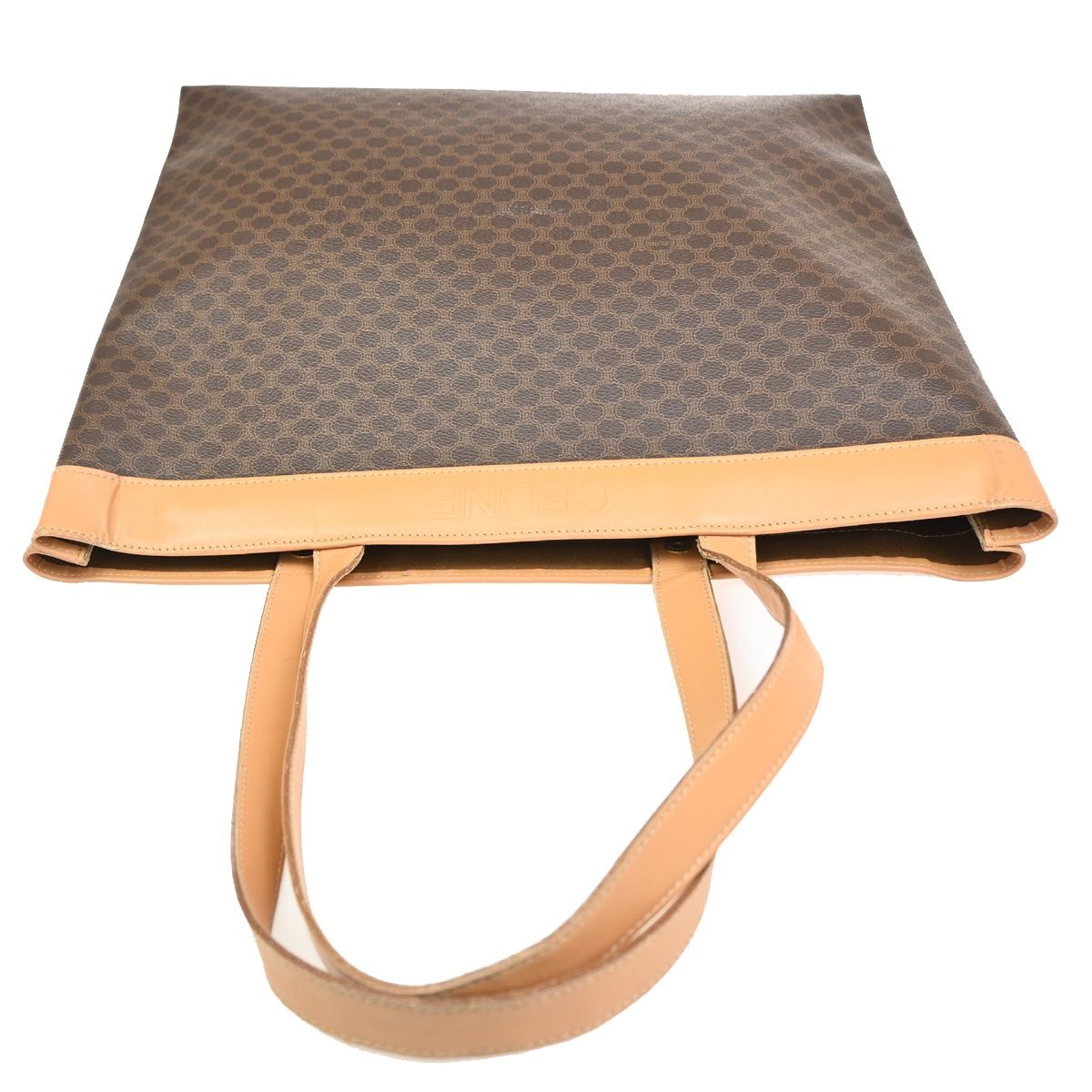 Celine Macadam Shoulder Tote Bag Brown Leather — view 5