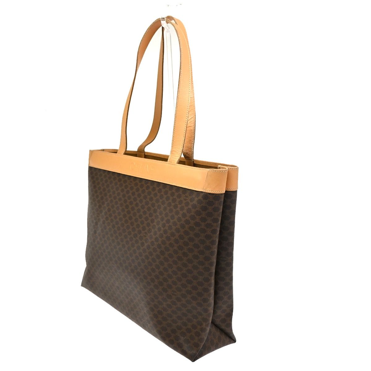 Celine Macadam Shoulder Tote Bag Brown Leather — view 2