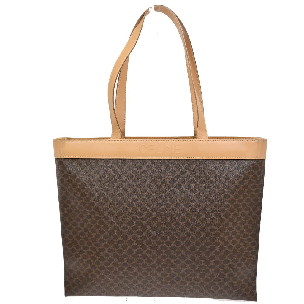 Celine Macadam Shoulder Tote Bag Brown Leather — view 3