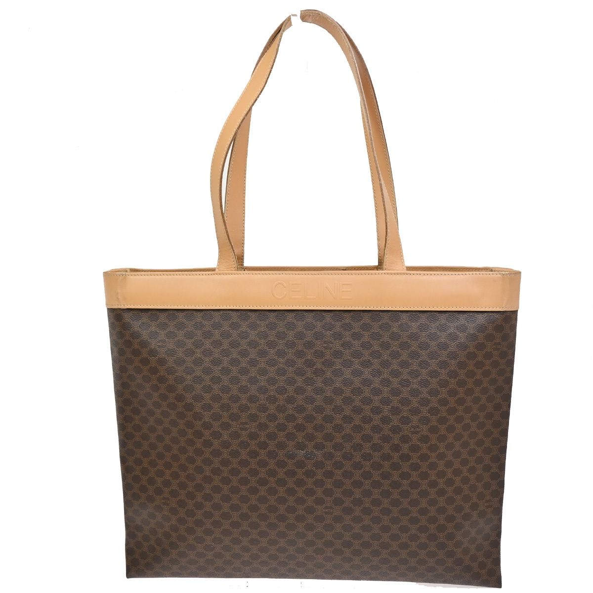 Celine Macadam Shoulder Tote Bag Brown Leather — view 3