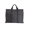 Hermes M Canvas Handbag Her Line MM Tote Gray